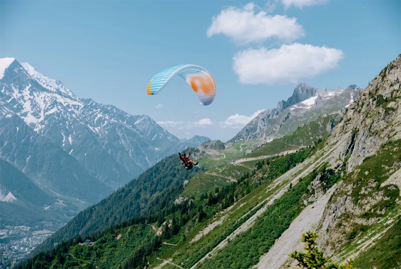 Paragliding in Chamonix - the Take-off and Landing Spots
